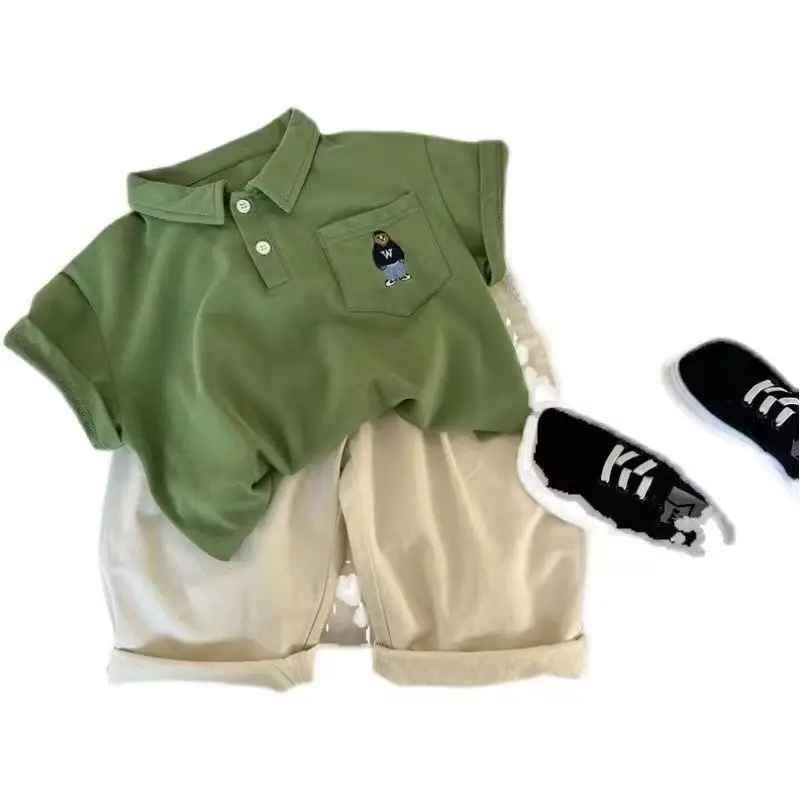 Boys Cotton Polo Shirt 2024 Summer Set