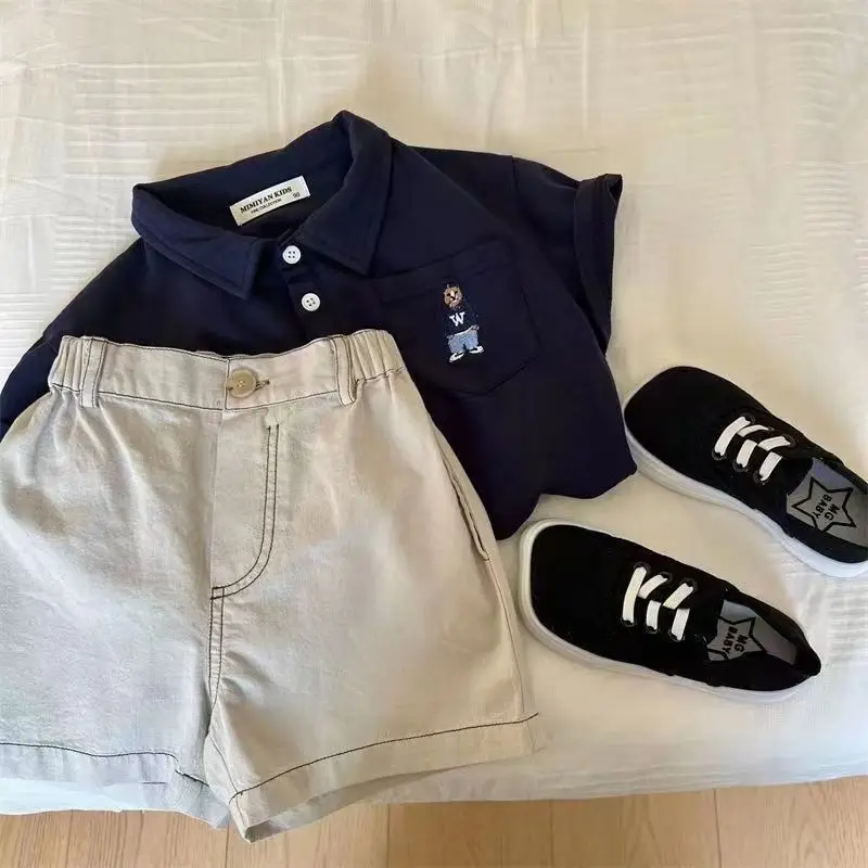 Boys Cotton Polo Shirt 2024 Summer Set