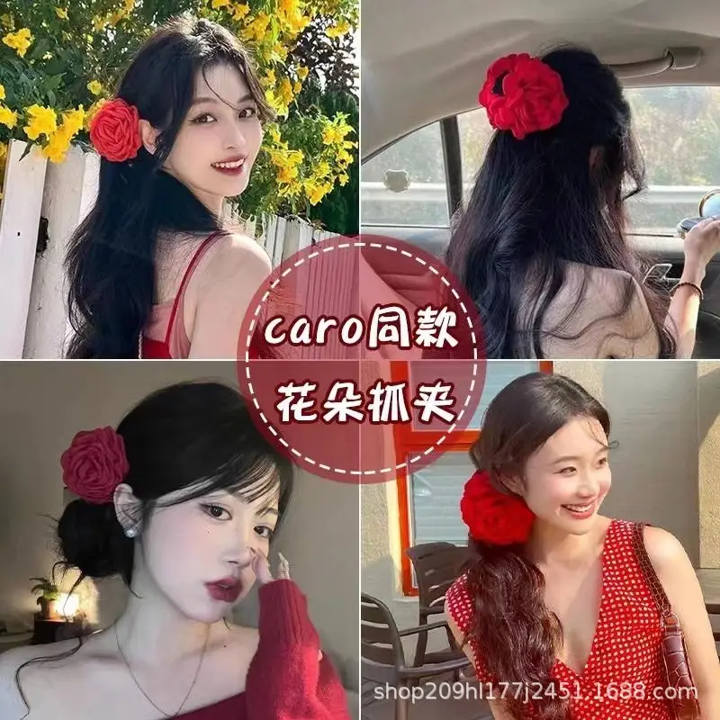 Red Rose Hairpin Clip 9cm Same Style — feature 2
