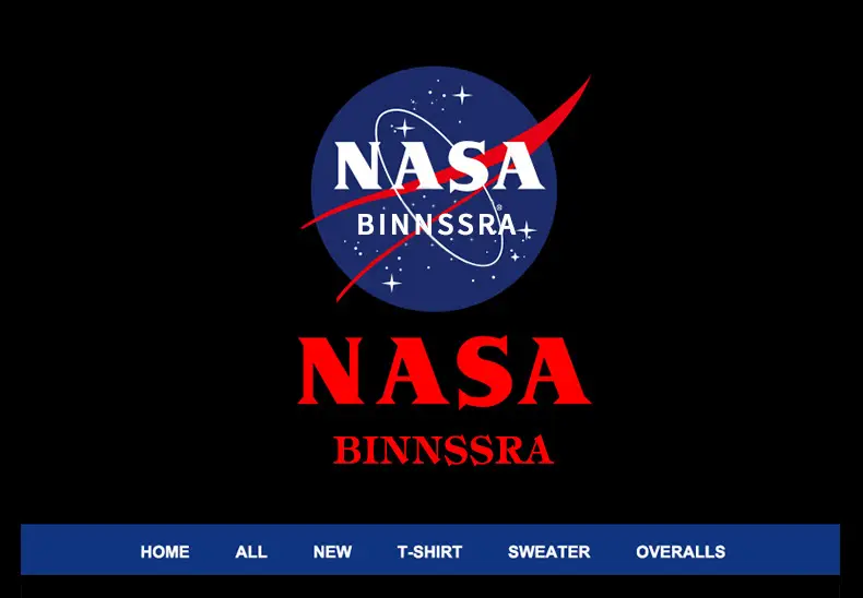 NASA Men's Embroidered Straight Pants Black 2024 — feature 1