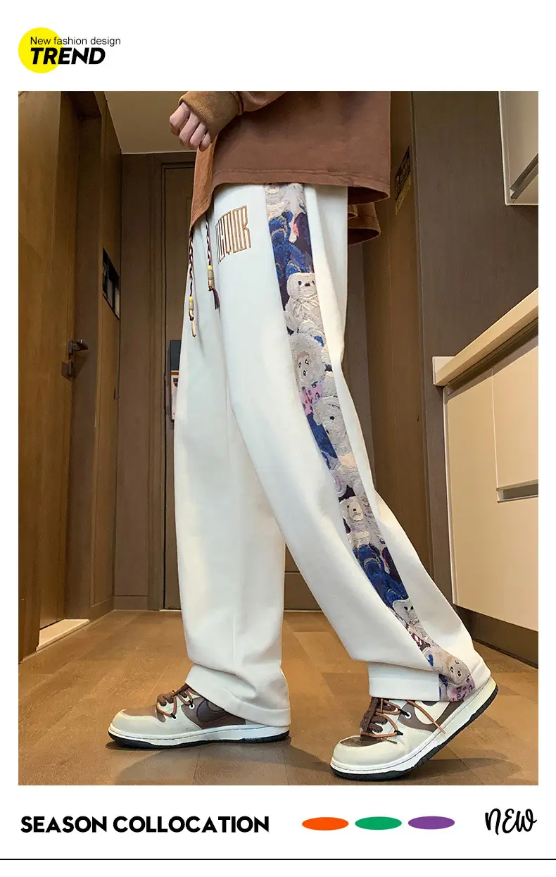 NASA Men's Embroidered Straight Pants Black 2024 — feature 3