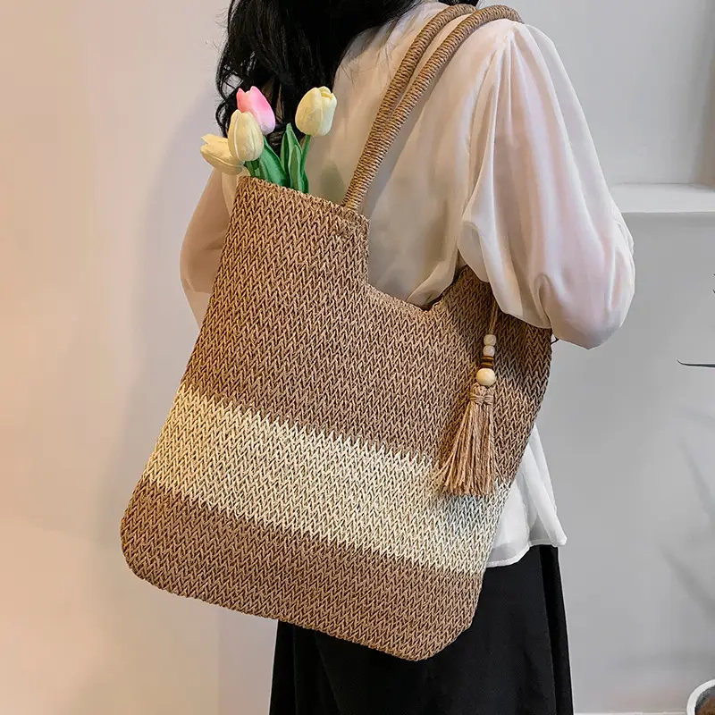 Women Woven Straw Tote Bag Large 2026 - Image 6
