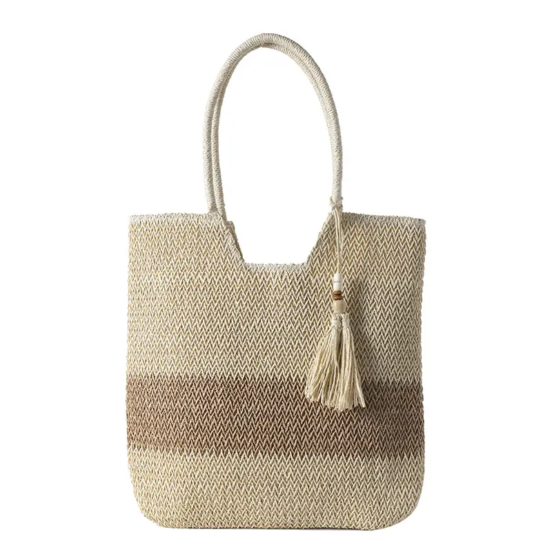 Women Woven Straw Shoulder Bag Large Capacity Summer Beach Tote - Image 7