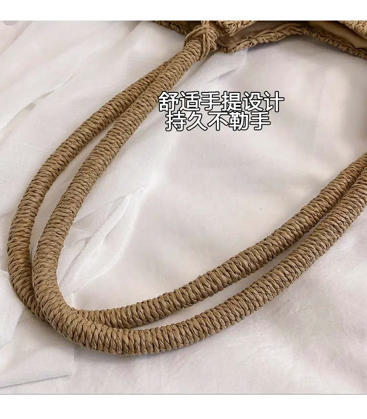 Women Woven Straw Shoulder Bag Large Capacity Summer Beach Tote — feature 8