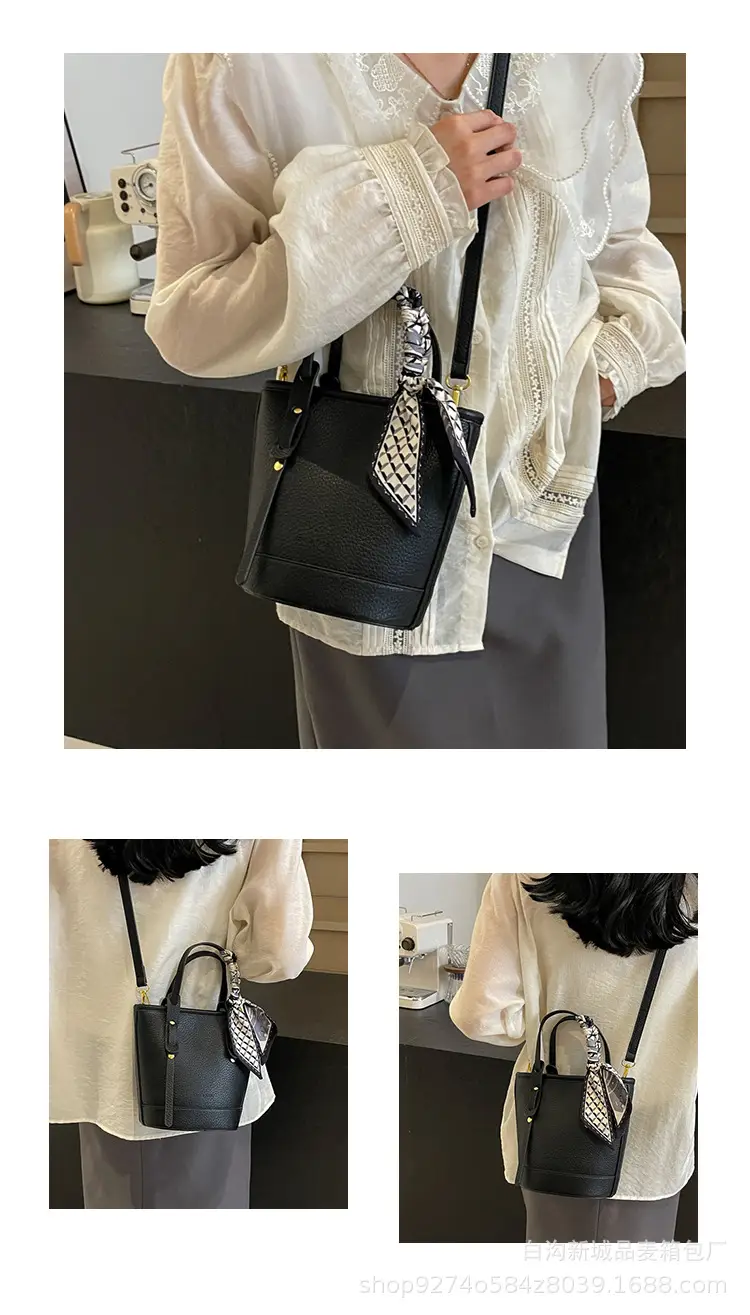 Elegant Black French Leather Shoulder Bag for Women — feature 11
