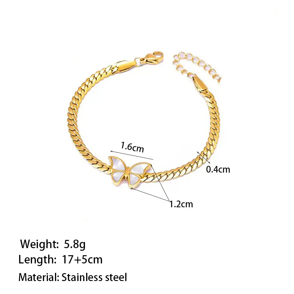 Golden Butterfly Clavicle Chain Necklace Set for Women