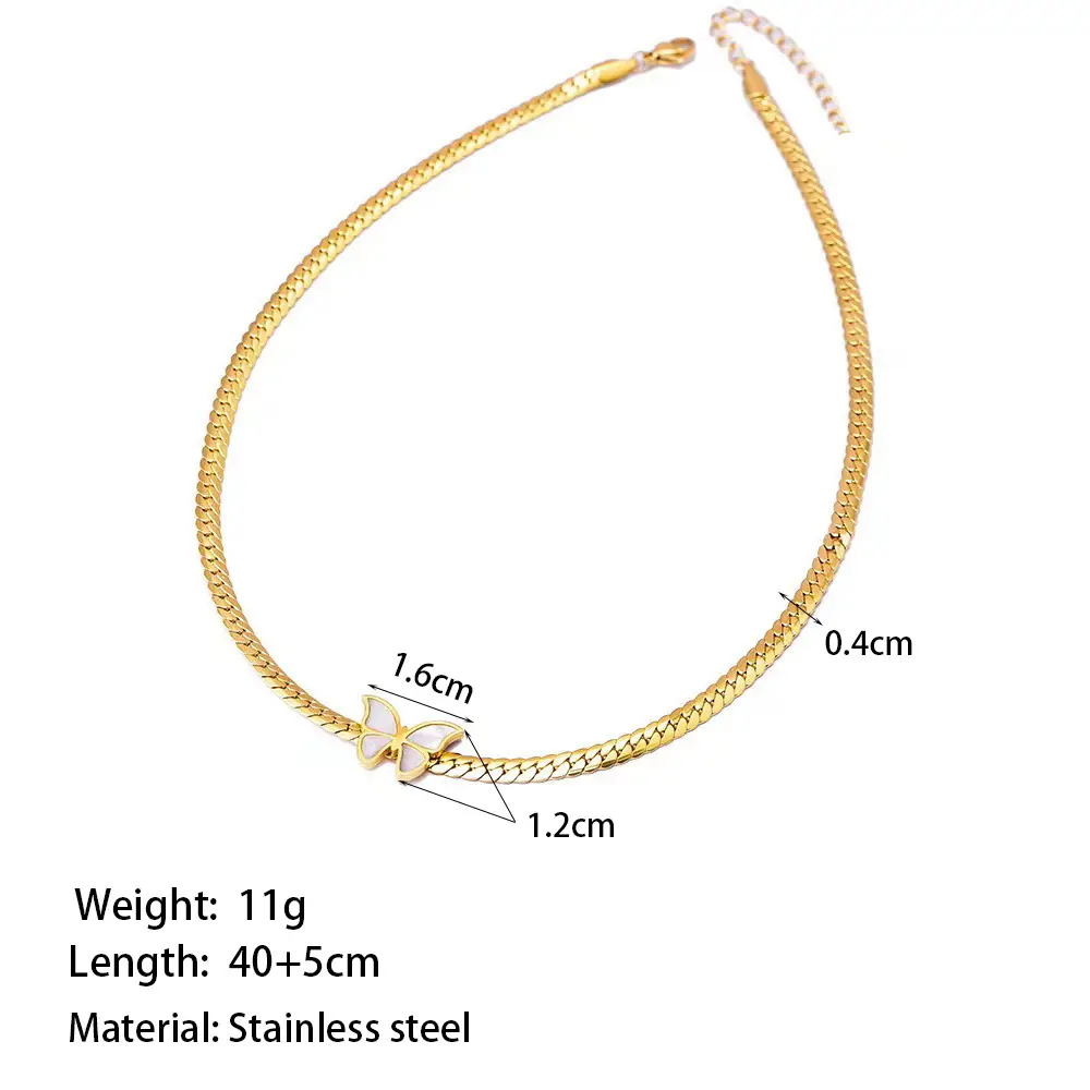Golden Butterfly Clavicle Chain Necklace Set for Women — feature 2