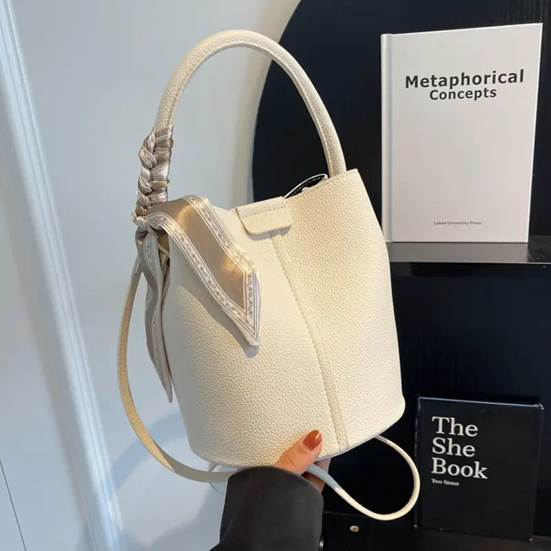Pink Leather Hand Bag Women's New Fashion - Image 5