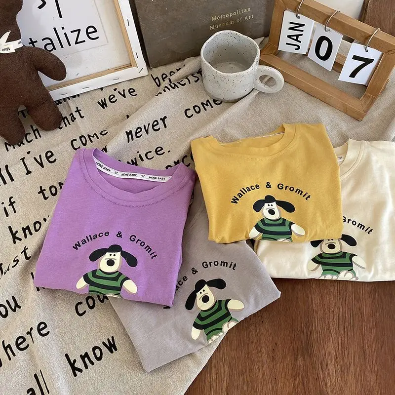Boys Short Sleeve Cartoon T-Shirt Grey - Image 7