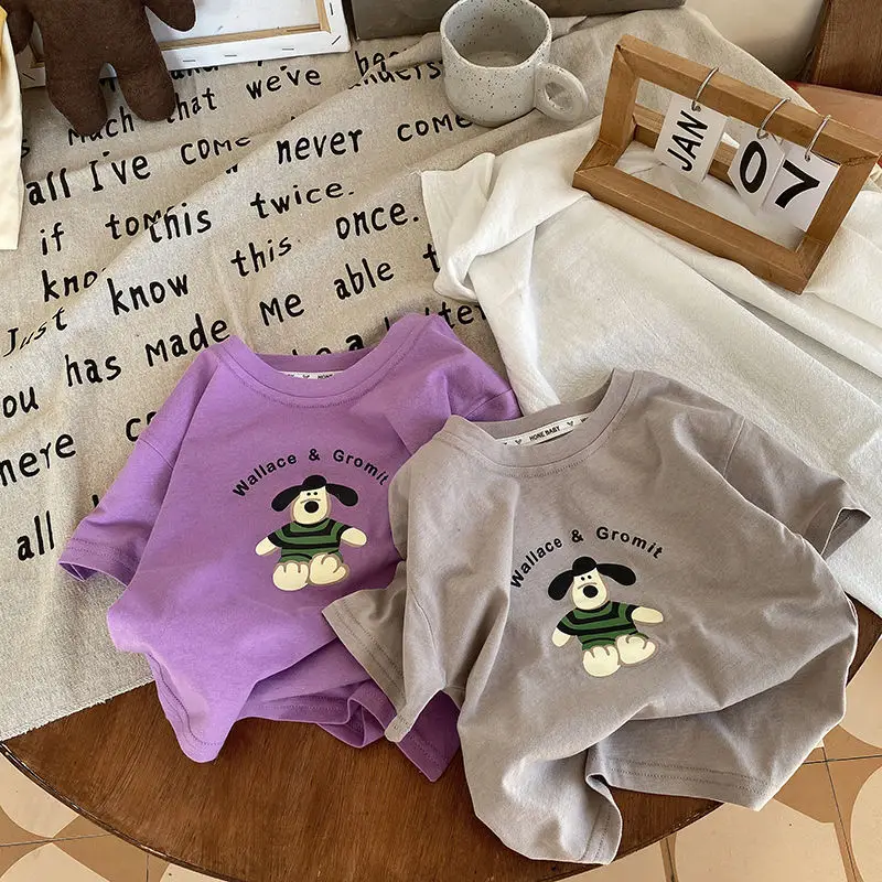 Boys Short Sleeve Cartoon T-Shirt Grey - Image 8