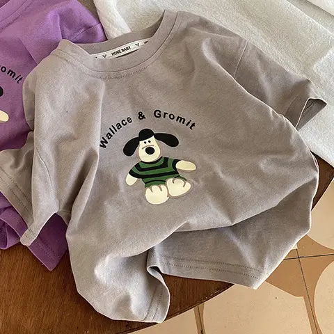 Boys Short Sleeve Cartoon T-Shirt Grey — feature 8