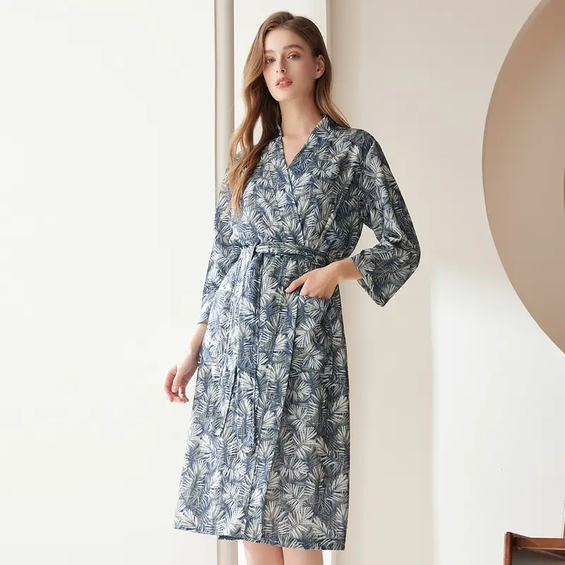 Women's Printed Belted Bathrobe Set - Image 8