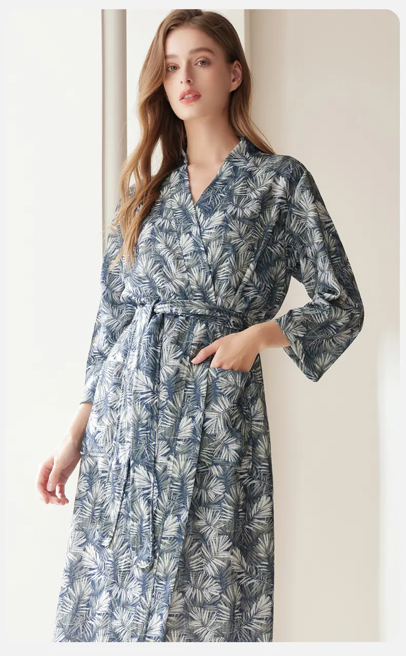Women's Printed Belted Bathrobe Set — feature 10
