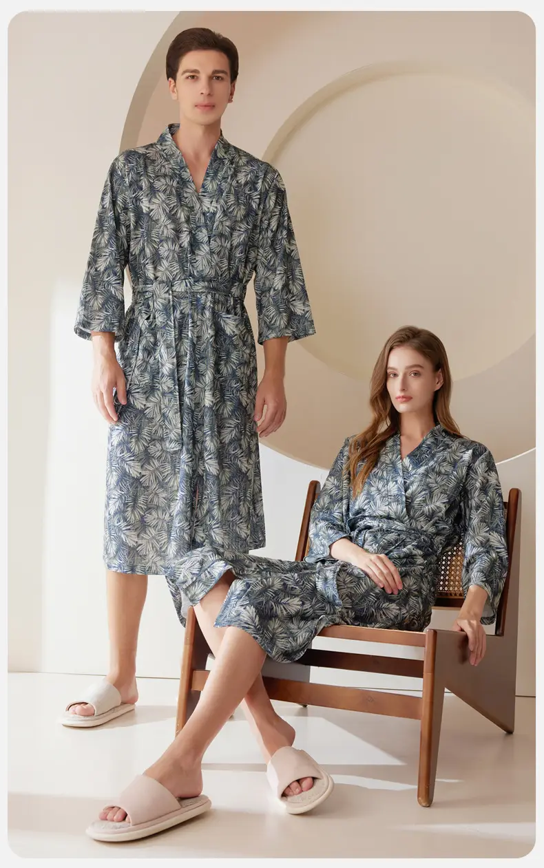 Women's Printed Belted Bathrobe Set — feature 13