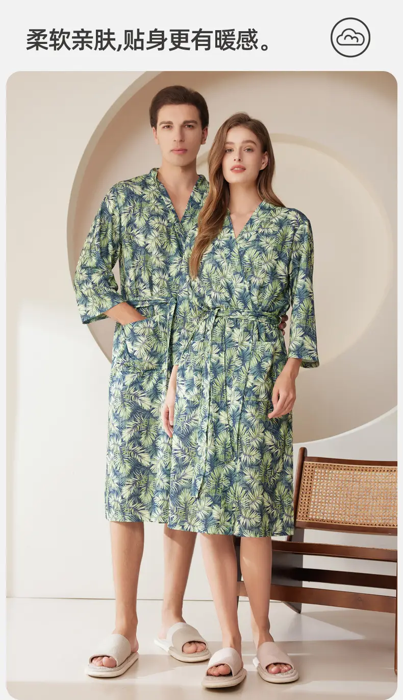 Women's Printed Belted Bathrobe Set — feature 15
