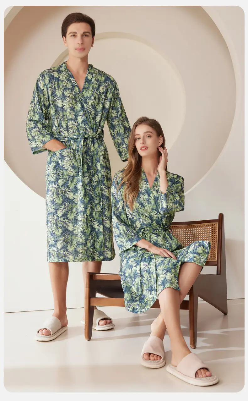 Women's Printed Belted Bathrobe Set — feature 16