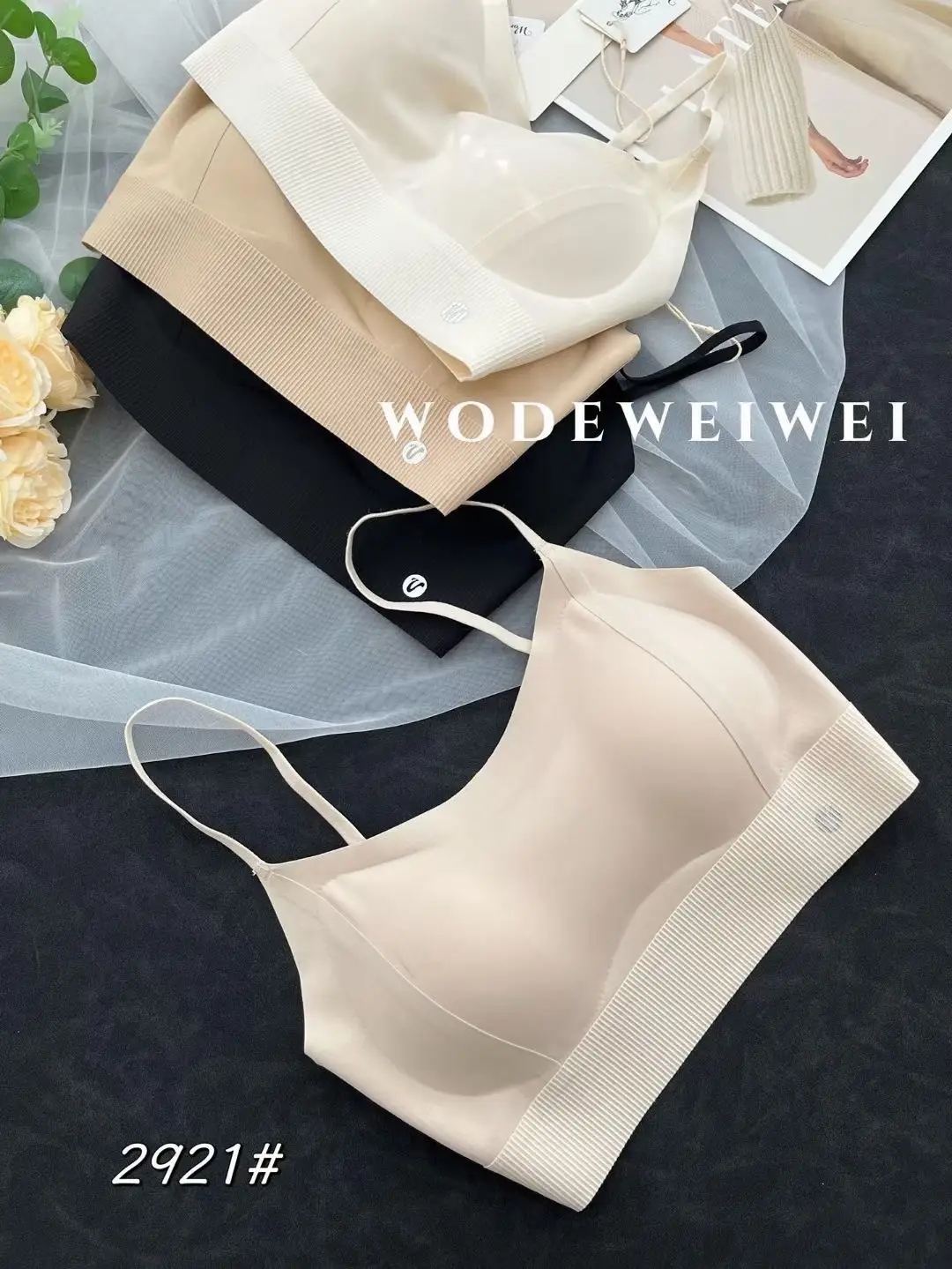 2921 Seamless Underwear Summer Thin Small Breast Push up Bra Casual Breathable Skin Friendly Women's Underwear Beauty Vest — feature 2