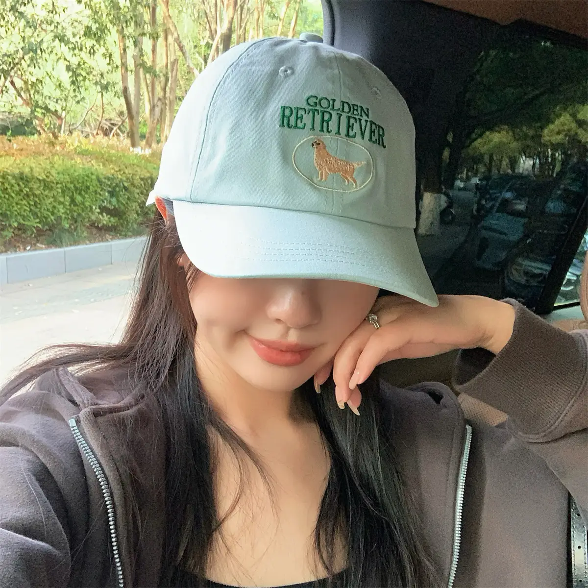 Pink Embroidered Baseball Cap for Women 2026