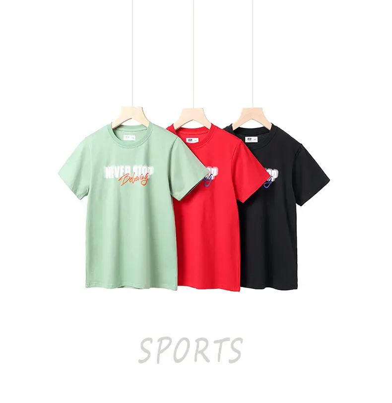 Korean Boys Black T-Shirt Never Stop Running Fan Print — feature 34
