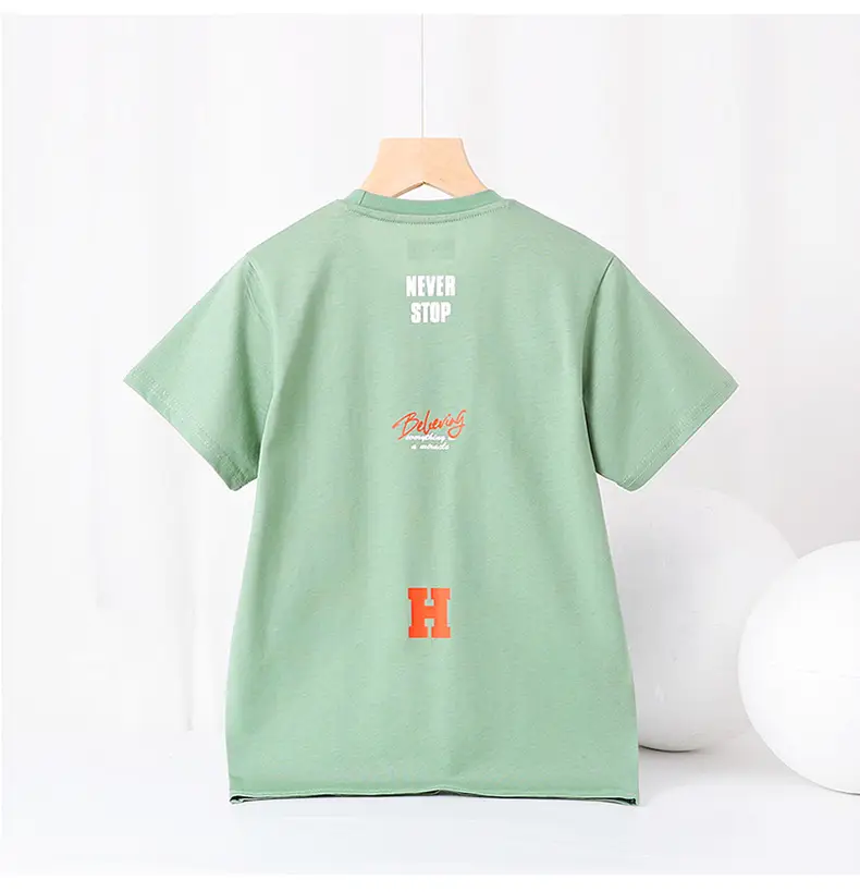 Korean Boys Black T-Shirt Never Stop Running Fan Print — feature 40