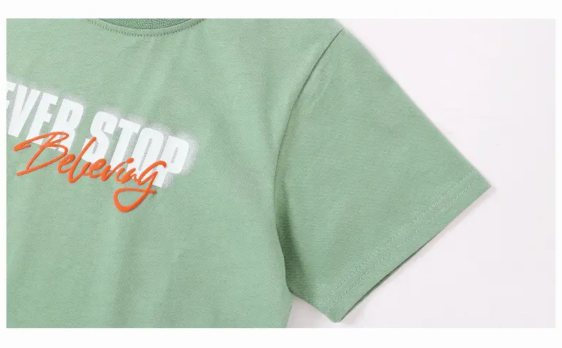 Korean Boys Black T-Shirt Never Stop Running Fan Print — feature 44