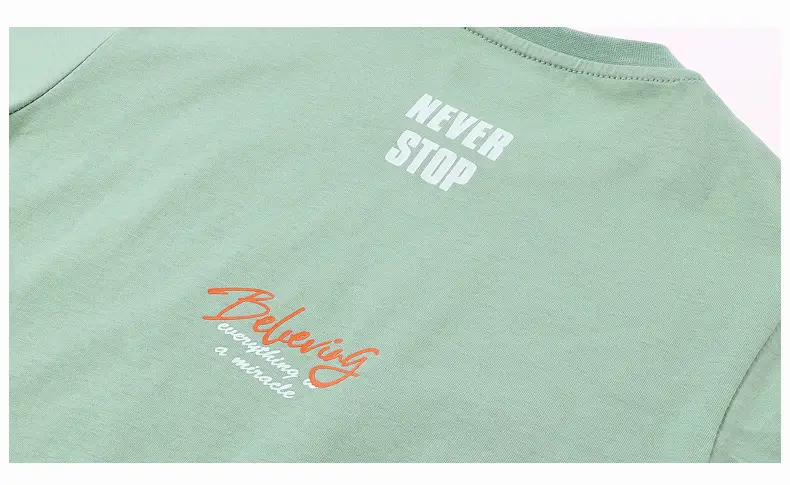 Korean Boys Black T-Shirt Never Stop Running Fan Print — feature 46