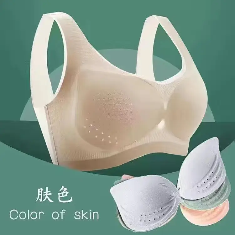 Summer comfortable ultra-thin ice silk gathered seamless underwear women's plus size beautiful back breathable non-steel ring anti-sagging bra - Image 3