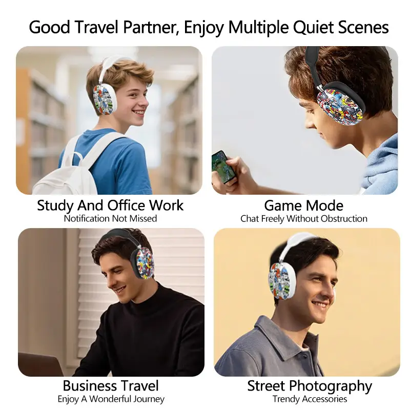 P9 Graffiti Headphones Wireless Bluetooth Gaming Music Mobile - Image 7