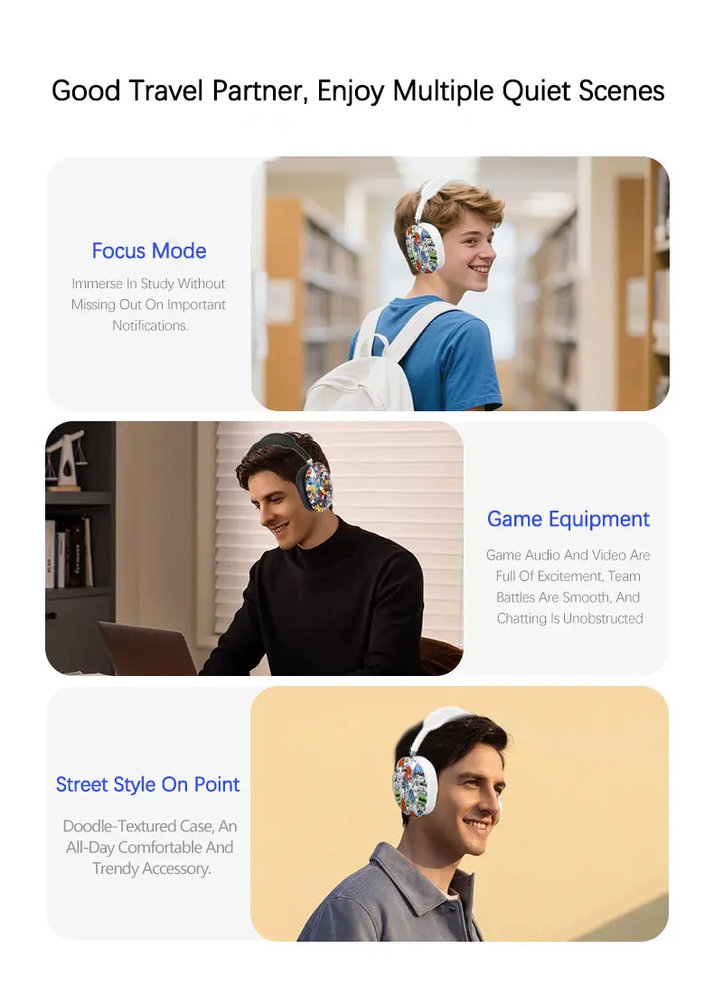P9 Graffiti Headphones Wireless Bluetooth Gaming Music Mobile β feature 15