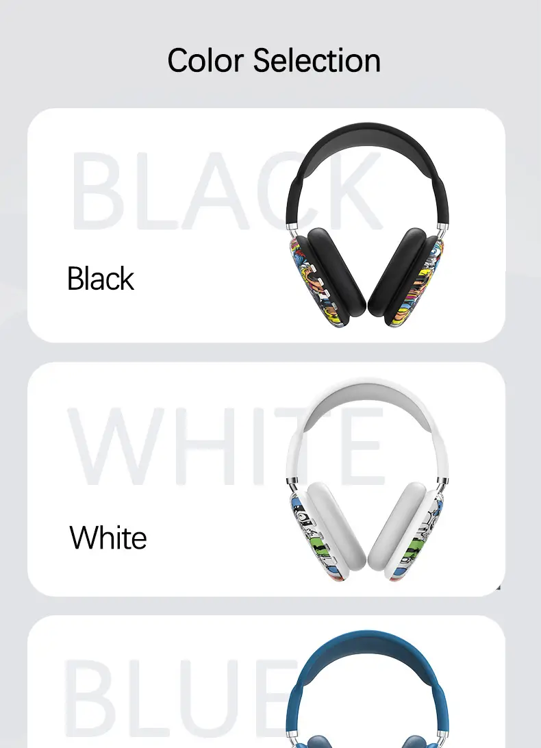 P9 Graffiti Headphones Wireless Bluetooth Gaming Music Mobile β feature 17