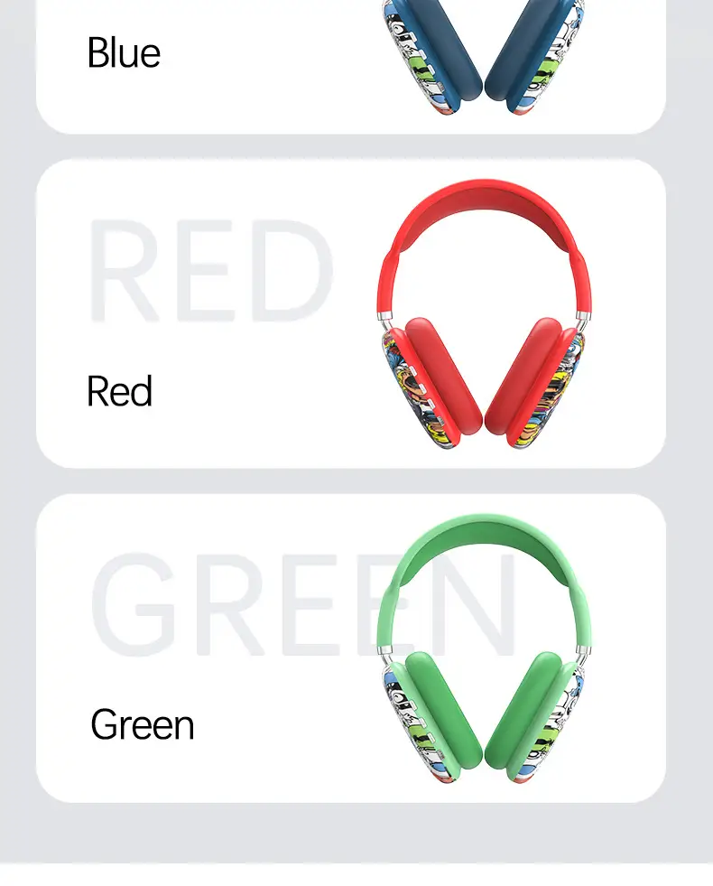 P9 Graffiti Headphones Wireless Bluetooth Gaming Music Mobile β feature 18