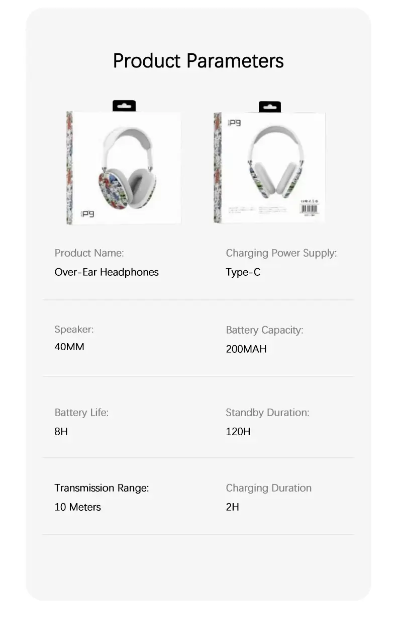 P9 Graffiti Headphones Wireless Bluetooth Gaming Music Mobile β feature 19