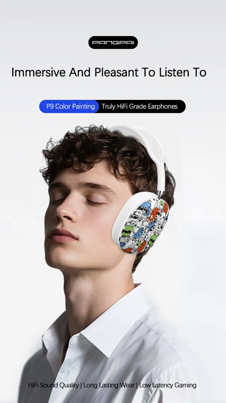 P9 Graffiti Headphones Wireless Bluetooth Gaming Music Mobile β feature 4
