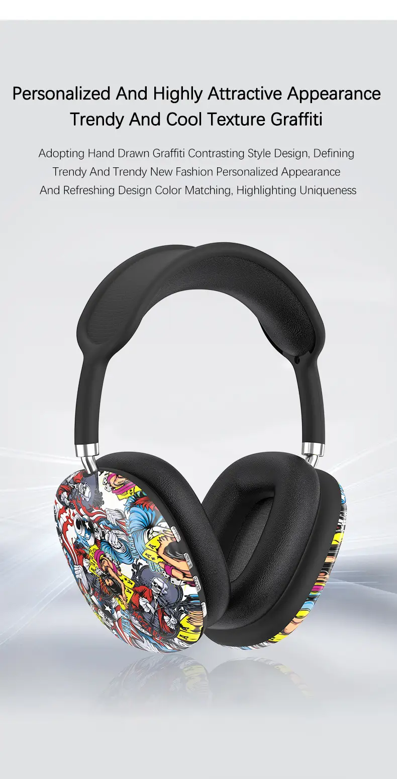 P9 Graffiti Headphones Wireless Bluetooth Gaming Music Mobile β feature 6