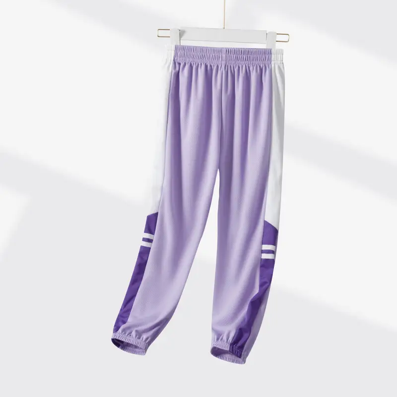 Meow-stitched sweatpants) purple
