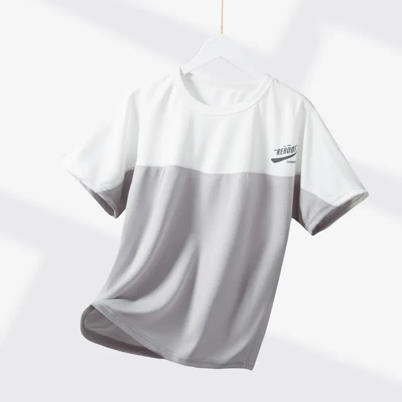 Children's White Gray T-Shirt Boys Girls Summer 2025 - Image 3