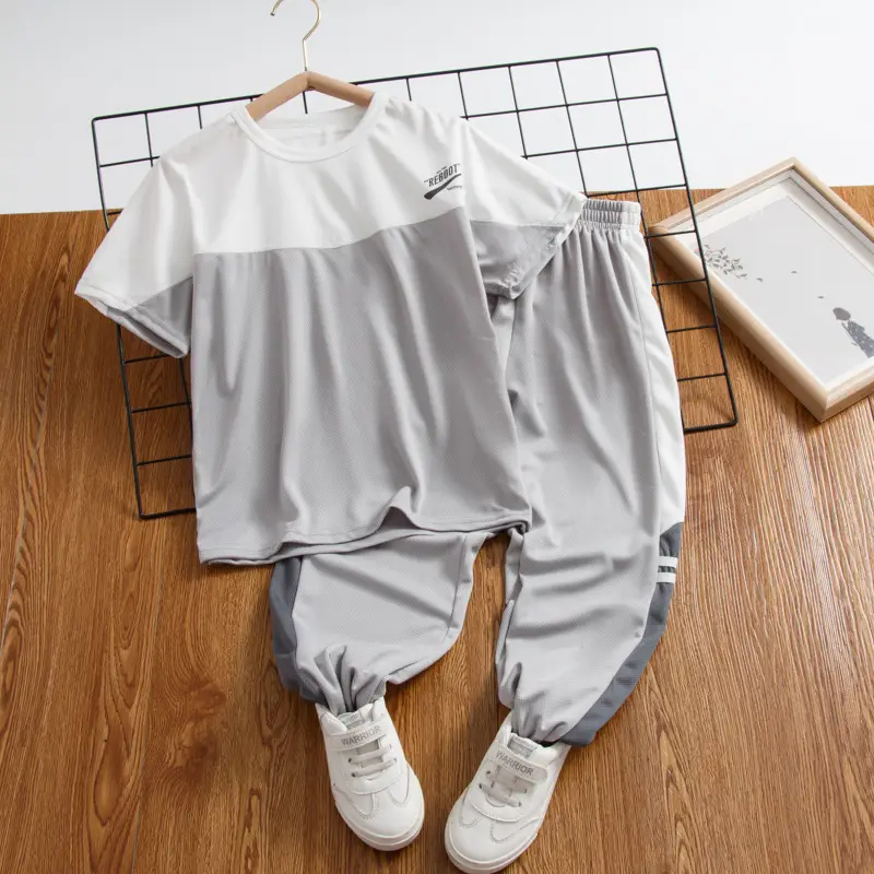 Children's White Gray T-Shirt Boys Girls Summer 2025 - Image 11