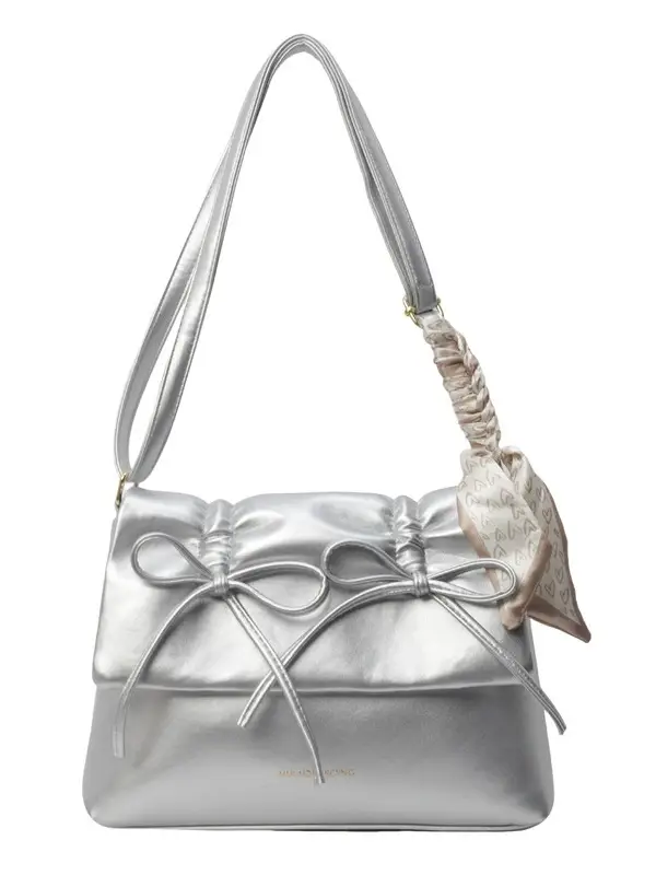 Silver Bow Crossbody Bag for Women Large Capacity - Image 9