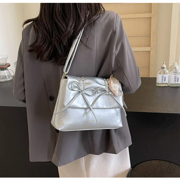 Silver Bow Crossbody Bag for Women Large Capacity — feature 17