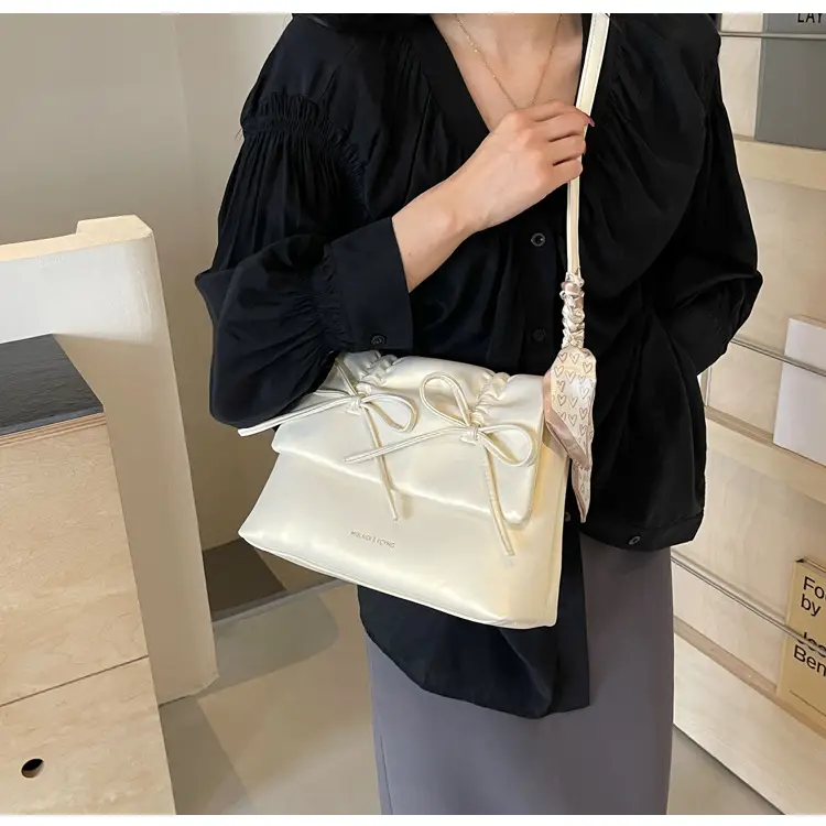 Silver Bow Crossbody Bag for Women Large Capacity — feature 20