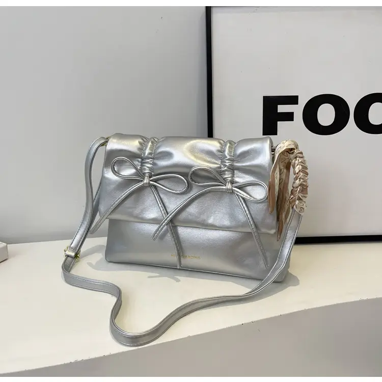 Silver Bow Crossbody Bag for Women Large Capacity — feature 24