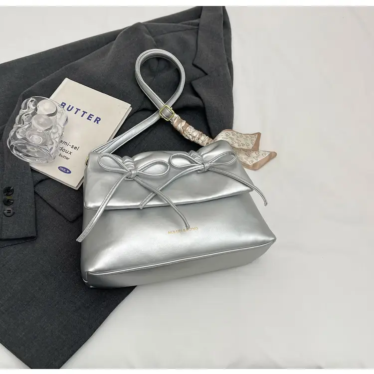 Silver Bow Crossbody Bag for Women Large Capacity — feature 25
