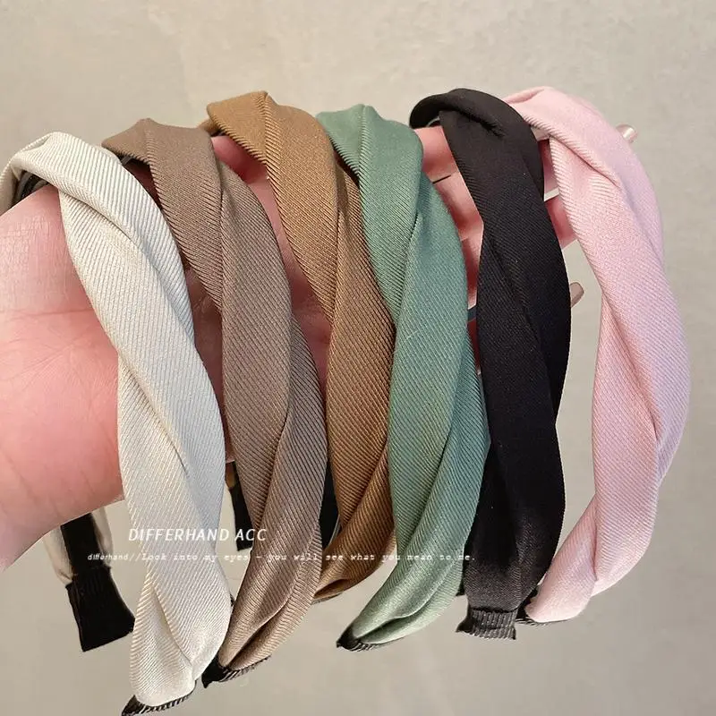 Women's Wide Brim Headband Brown Non-Slip 2.4cm - Image 8