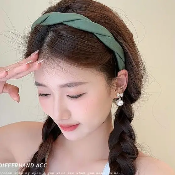 Women's Wide Brim Headband Brown Non-Slip 2.4cm - Image 9