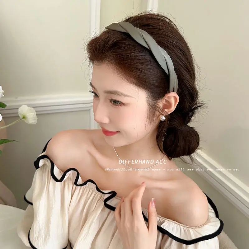 Women's Wide Brim Headband Brown Non-Slip 2.4cm - Image 10