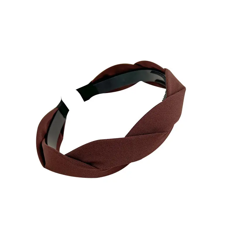 Women's Wide Brim Headband Brown Non-Slip 2.4cm - Image 11