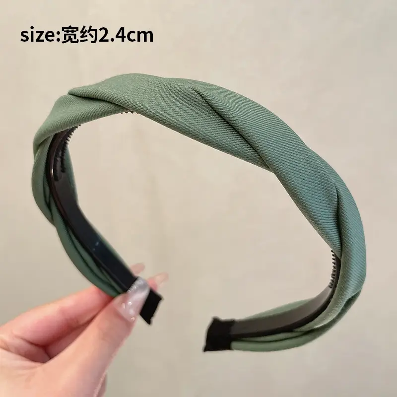 Women's Wide Brim Headband Brown Non-Slip 2.4cm - Image 3