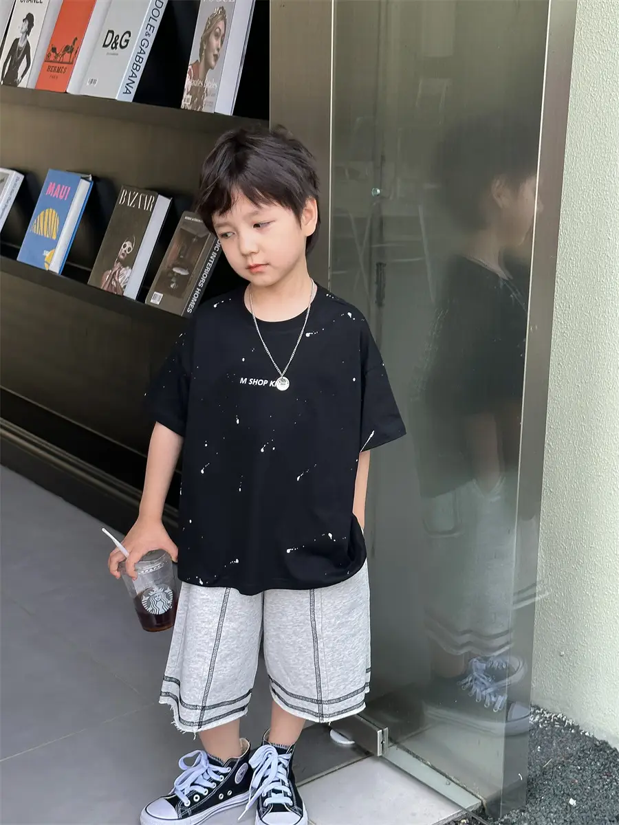 Boys Cotton Summer T-Shirt Pink Pants 2025 New — feature 16