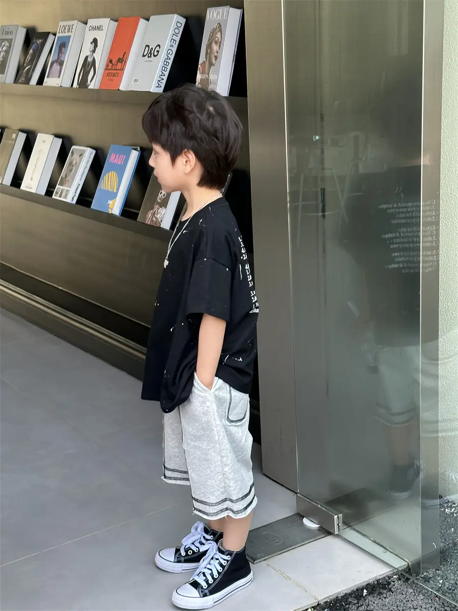 Boys Cotton Summer T-Shirt Pink Pants 2025 New — feature 19