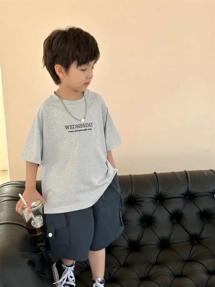Boys Summer T-shirt Loose Korean Style All-match